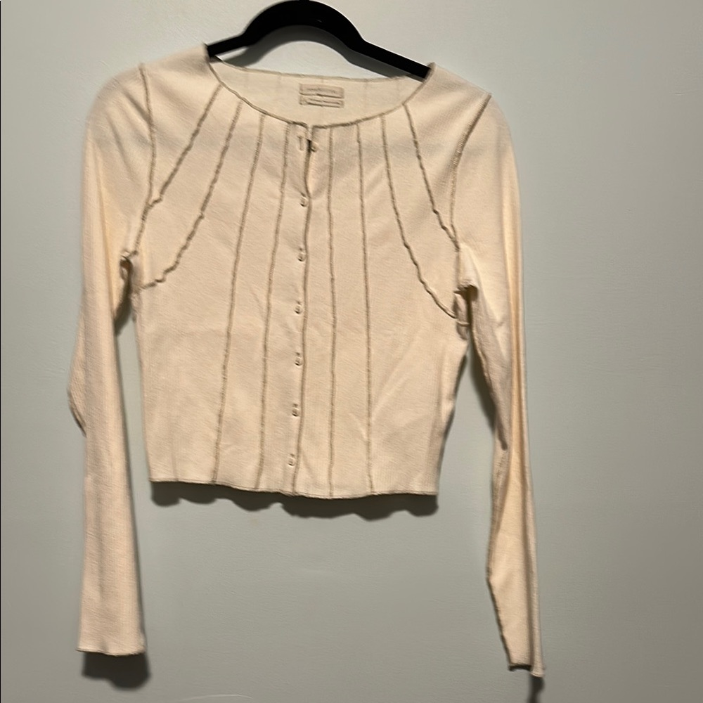 Urban Outfitters Cream Button-Up Women's Top